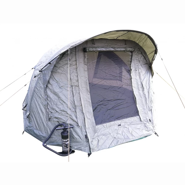Q-dome Fishing Air Bivvy 2 Pers + Winterskin + Pomp 1 Q-dome Fishing Air Bivvy 2 Pers + Winterskin + Pomp