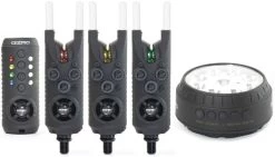 Sonik Gizmo 3+1 Red, Yellow, Green Bite Alarm Set (Incl. Bivvy Lamp)